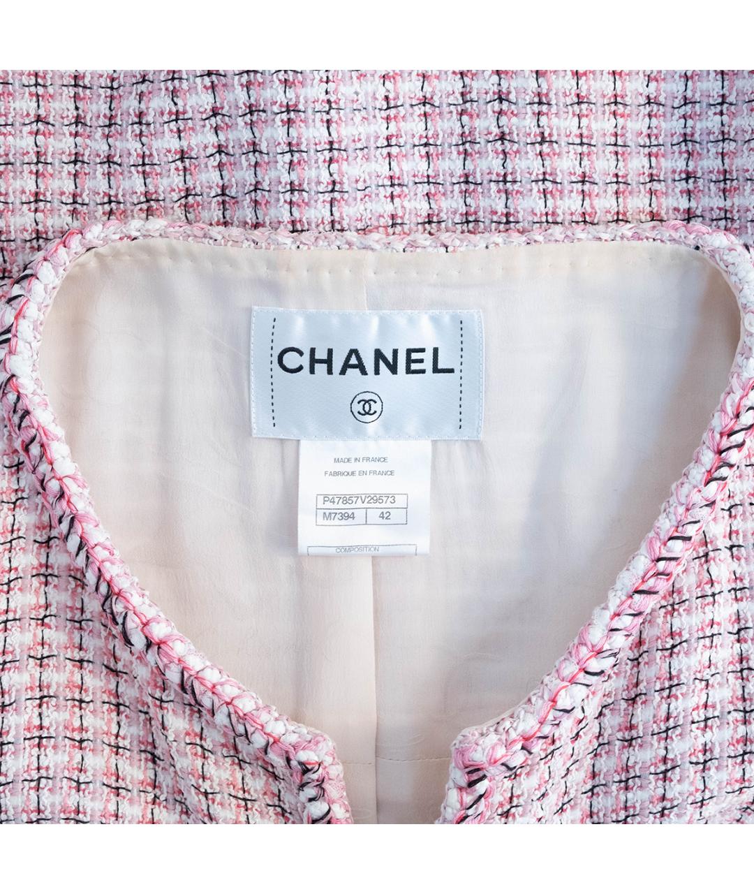 CHANEL Розовый хлопковый жакет/пиджак, фото 3