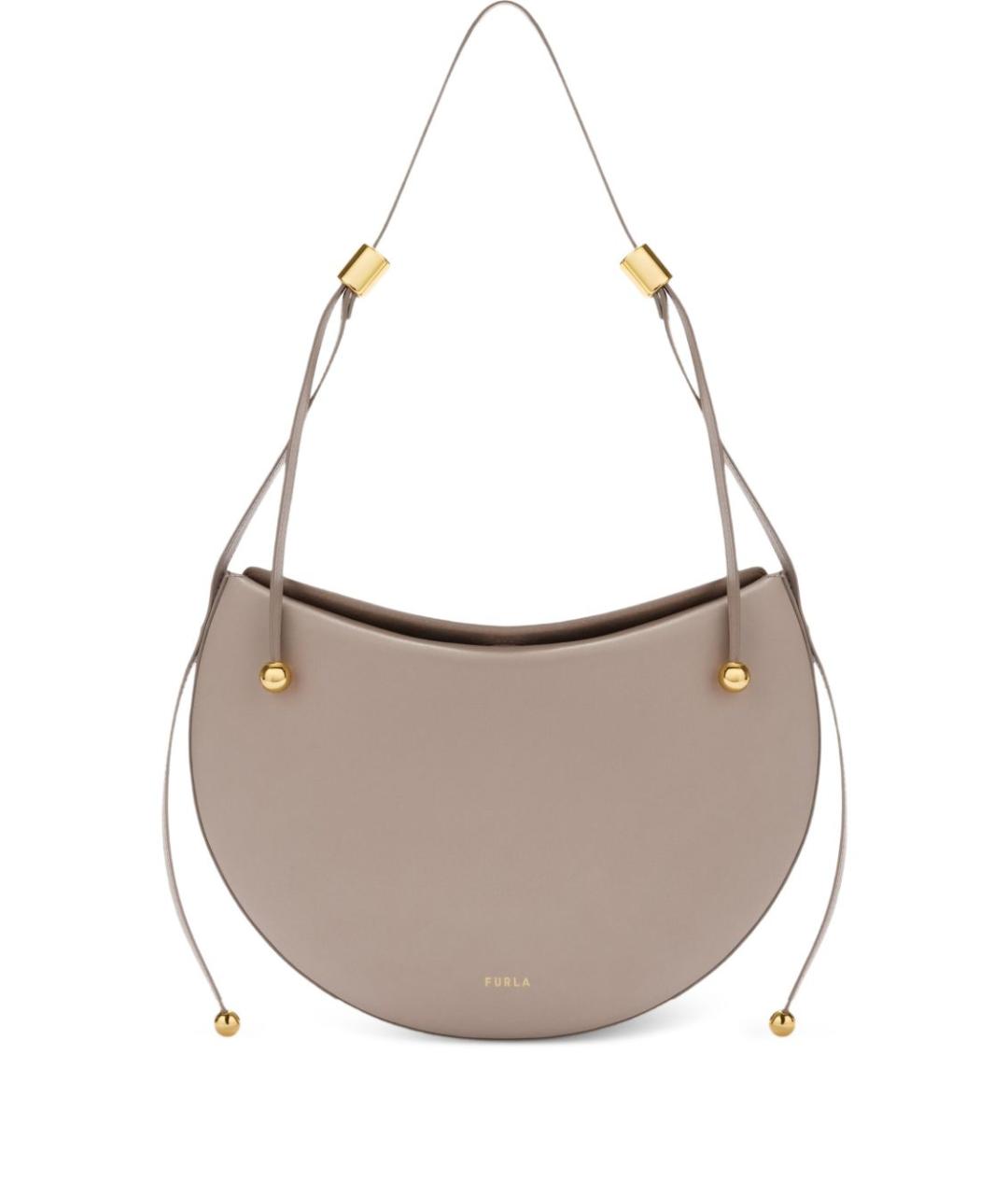 FURLA Бежевая кожаная сумка через плечо, фото 1