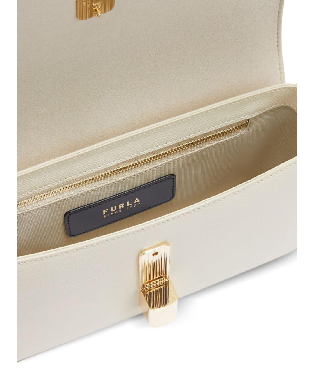 FURLA Белая кожаная сумка через плечо, фото 4