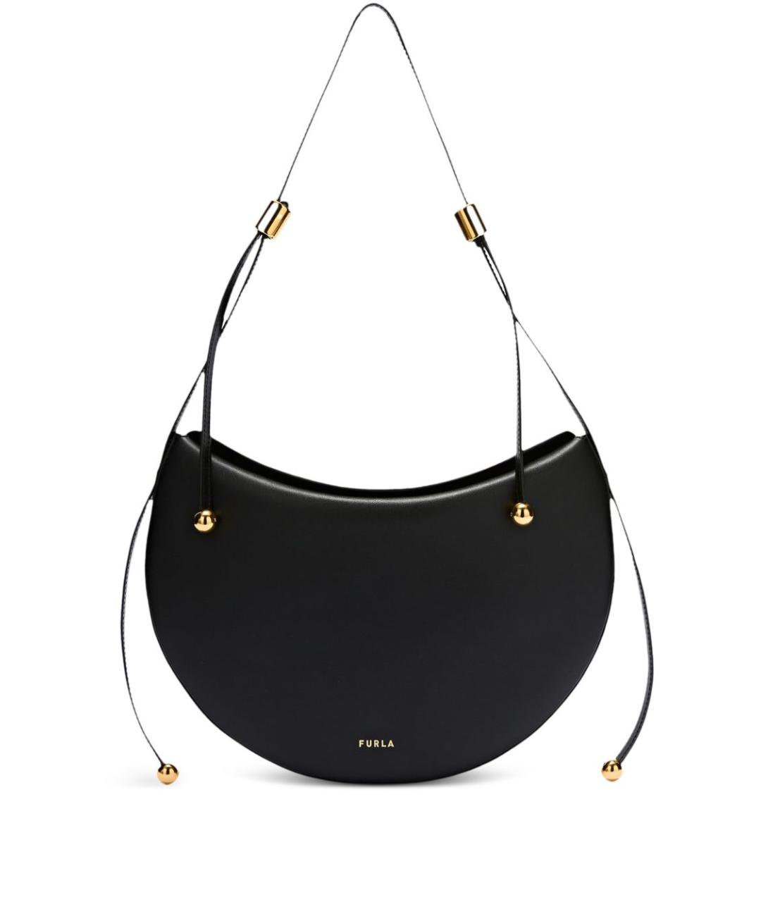 FURLA Черная кожаная сумка через плечо, фото 1