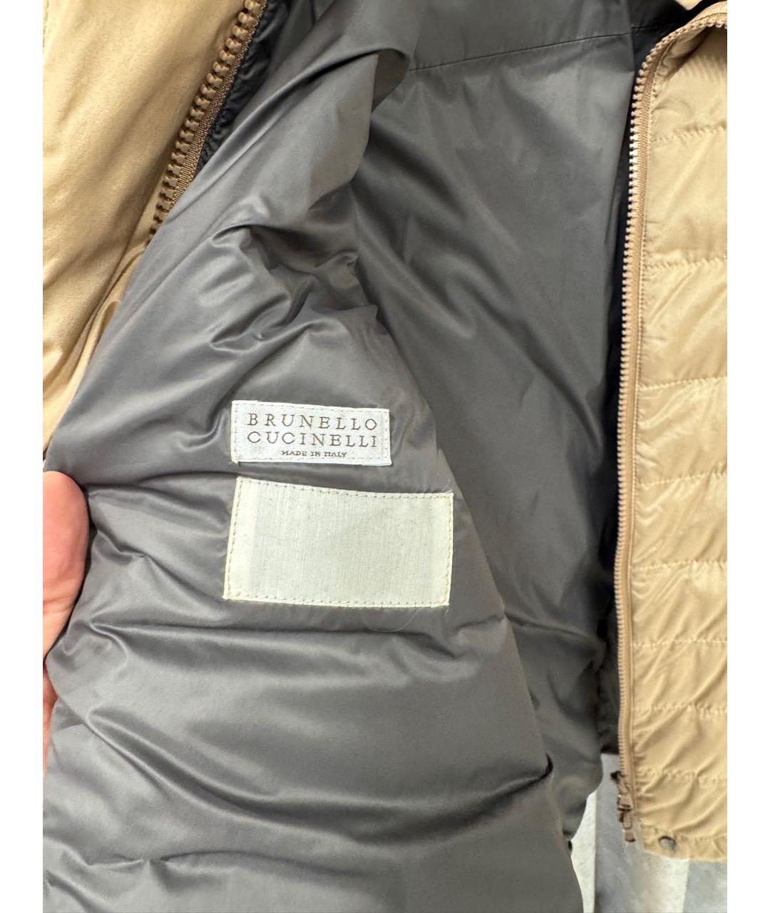 BRUNELLO CUCINELLI Бежевая полиамидовая куртка, фото 3