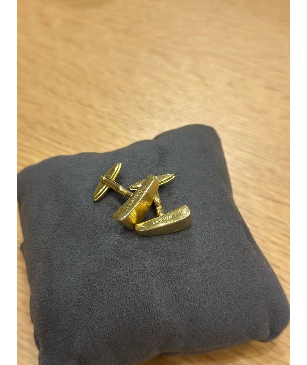 LANVIN Золотые металлические запонки, фото 3
