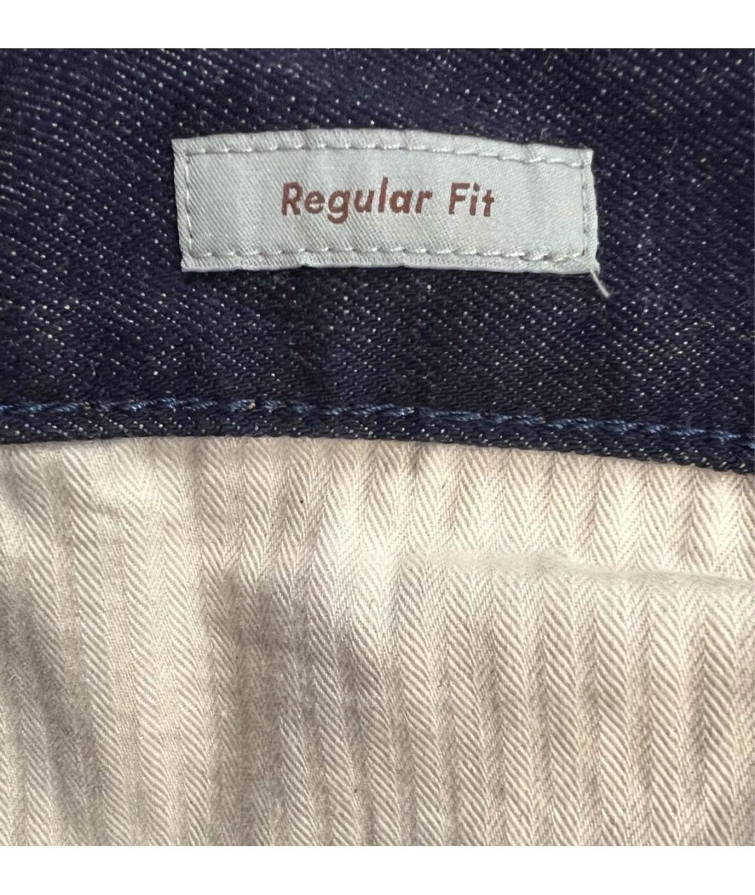 CANALI Темно-синие хлопковые прямые джинсы, фото 7