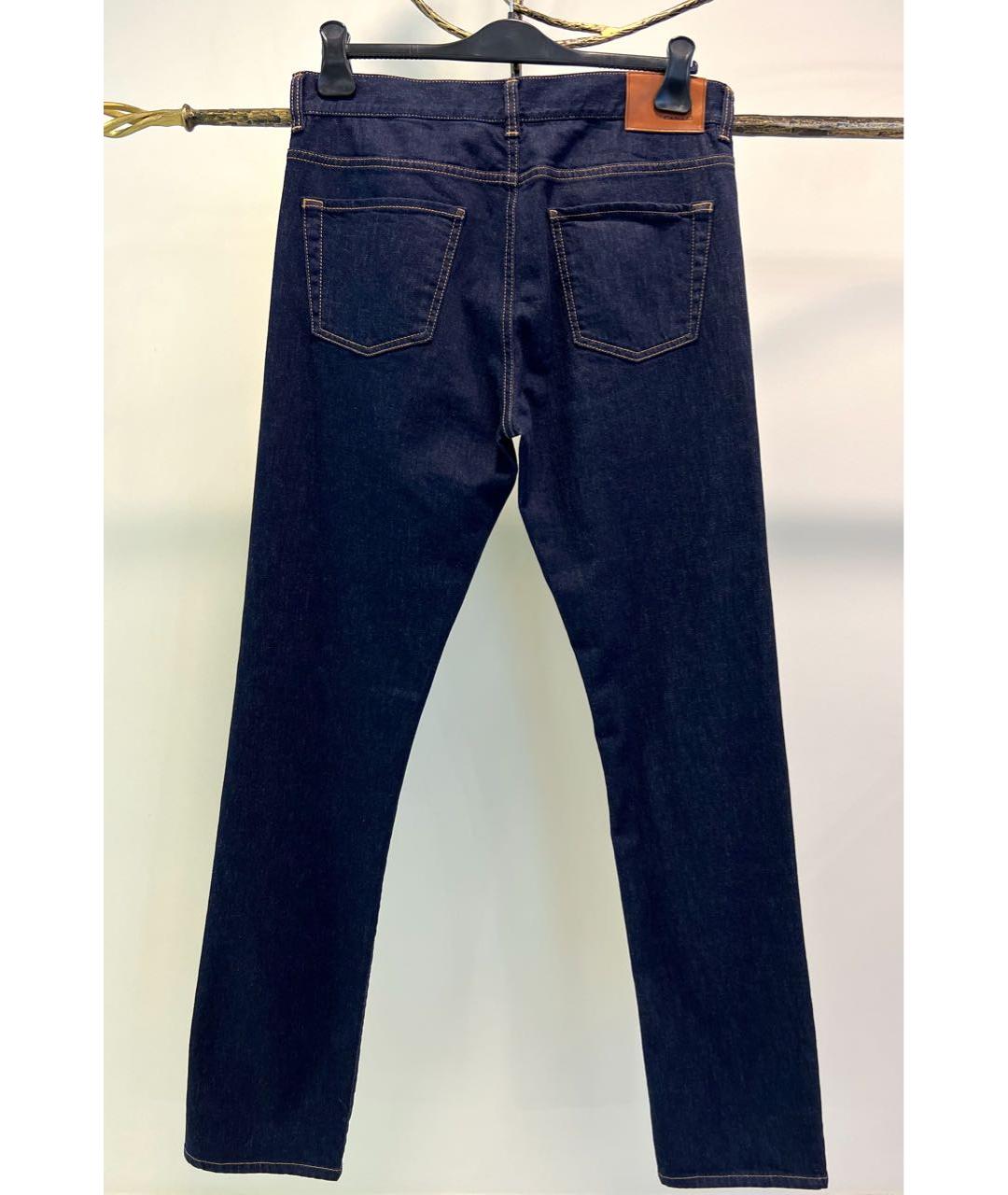 CANALI Темно-синие хлопковые прямые джинсы, фото 2