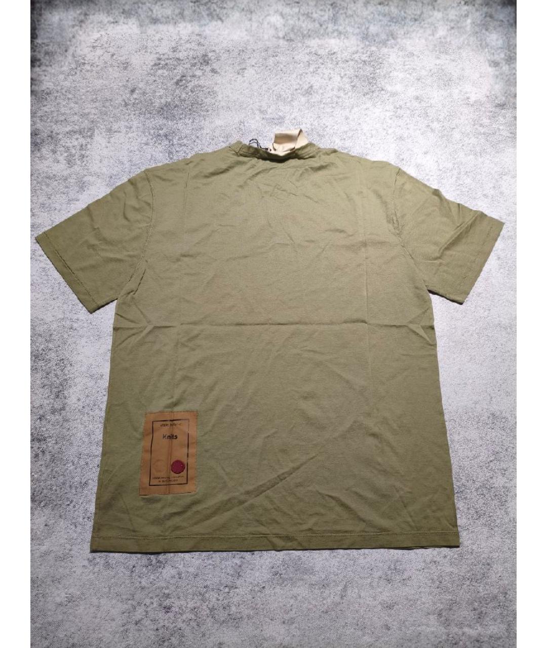 TEN C Хаки хлопковая футболка, фото 2