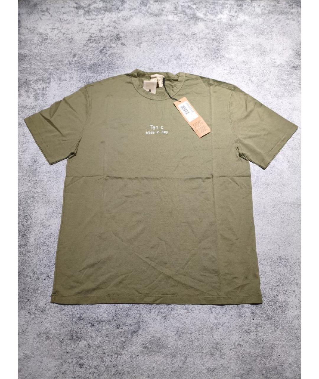 TEN C Хаки хлопковая футболка, фото 1