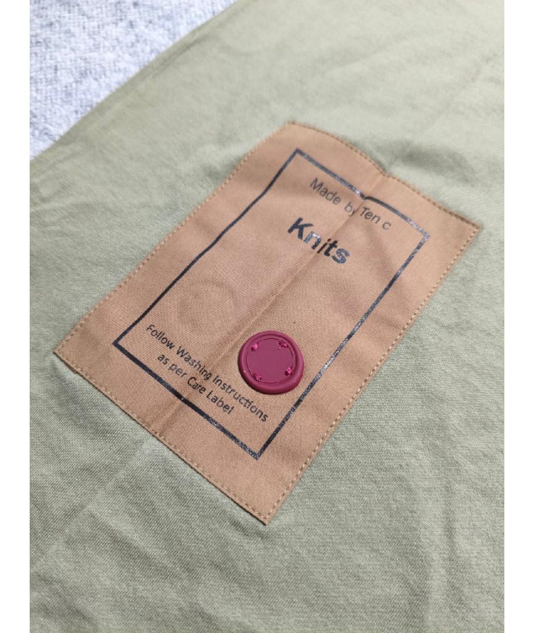 TEN C Хаки хлопковая футболка, фото 4