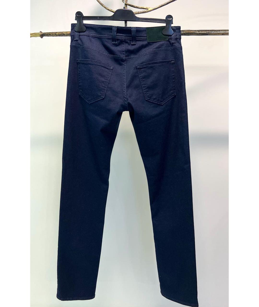 CANALI Темно-синие хлопковые прямые джинсы, фото 2