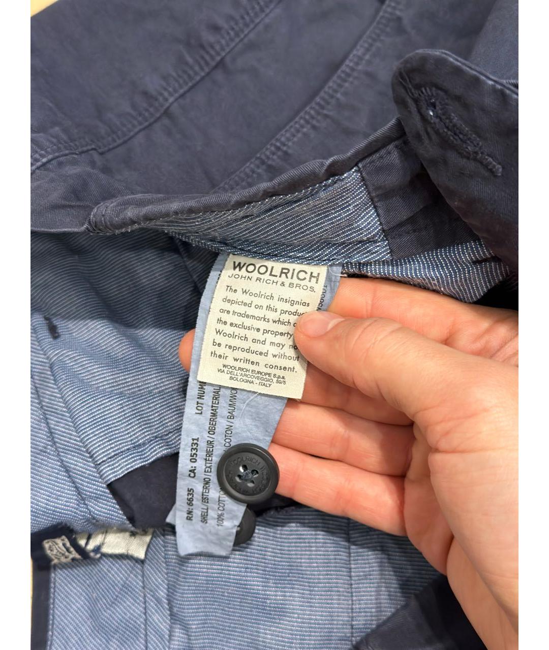 WOOLRICH Темно-синие хлопковые шорты, фото 6