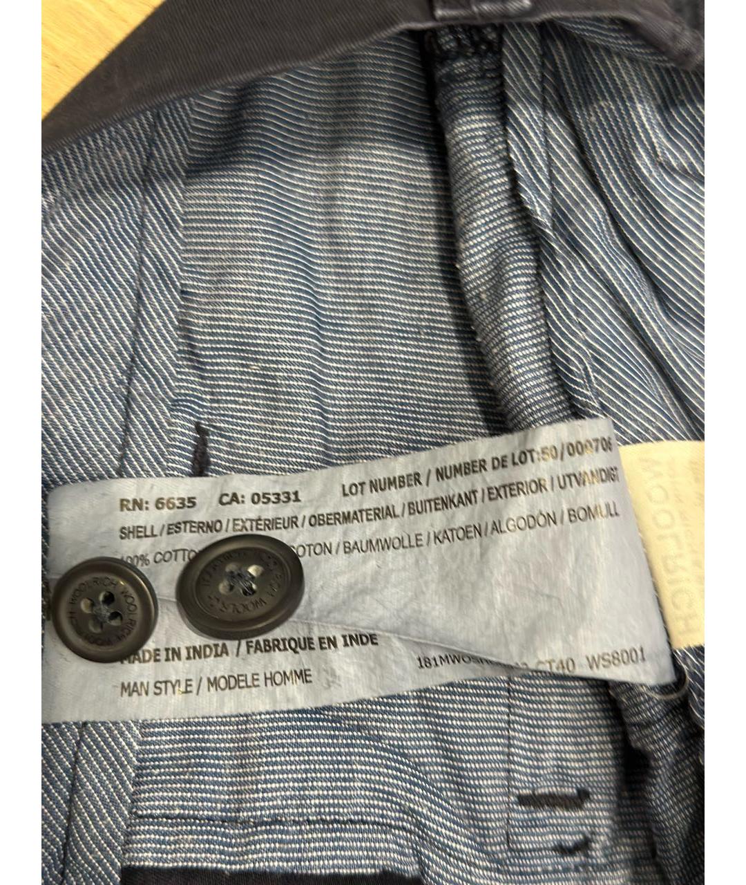 WOOLRICH Темно-синие хлопковые шорты, фото 7