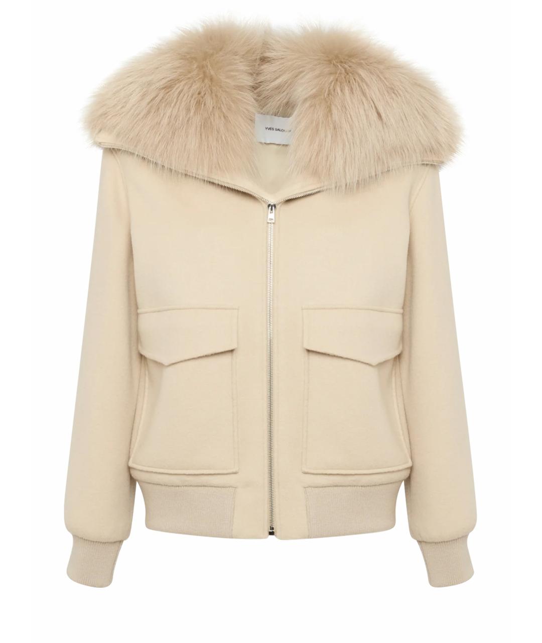 YVES SALOMON Бежевая шерстяная куртка, фото 1