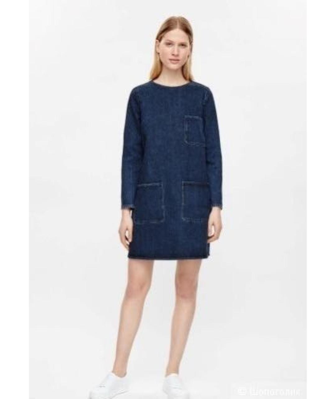 COS Синее деним повседневное платье, фото 5