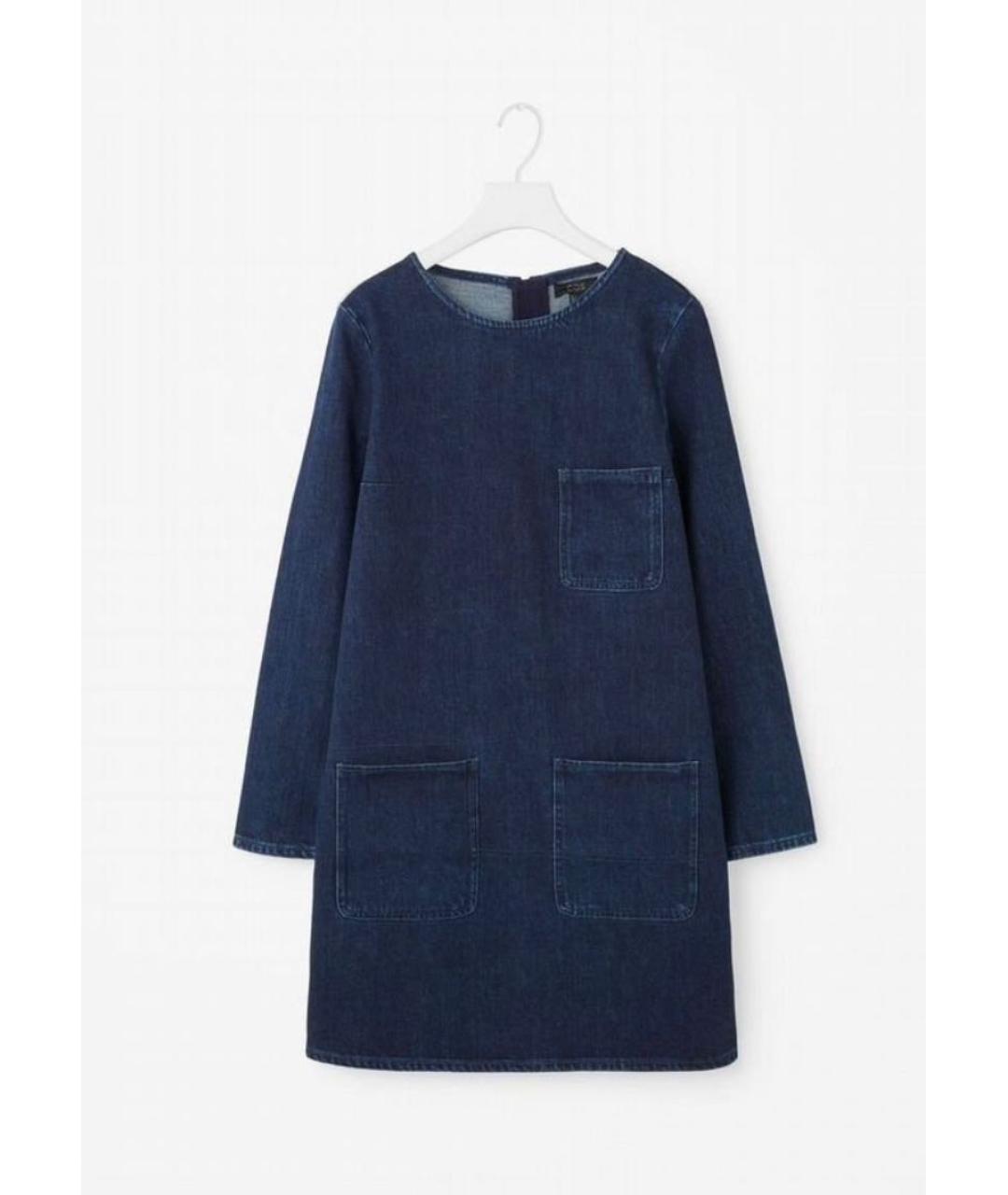 COS Синее деним повседневное платье, фото 8
