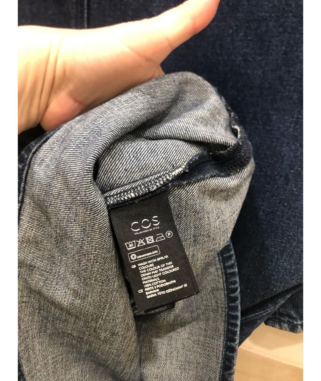 COS Синее деним повседневное платье, фото 7