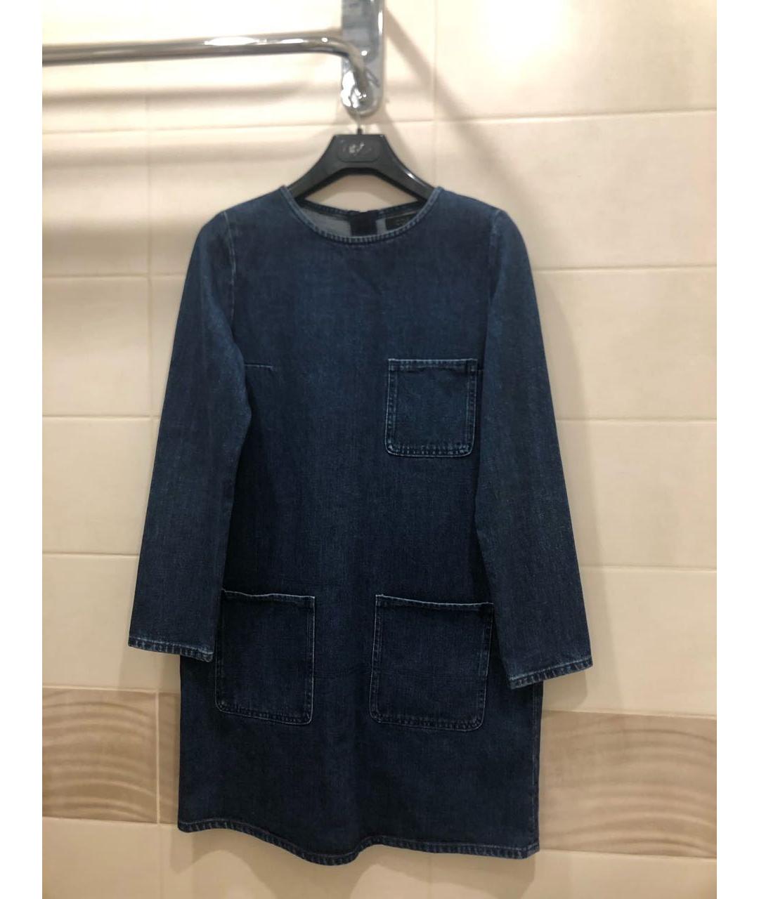 COS Синее деним повседневное платье, фото 9