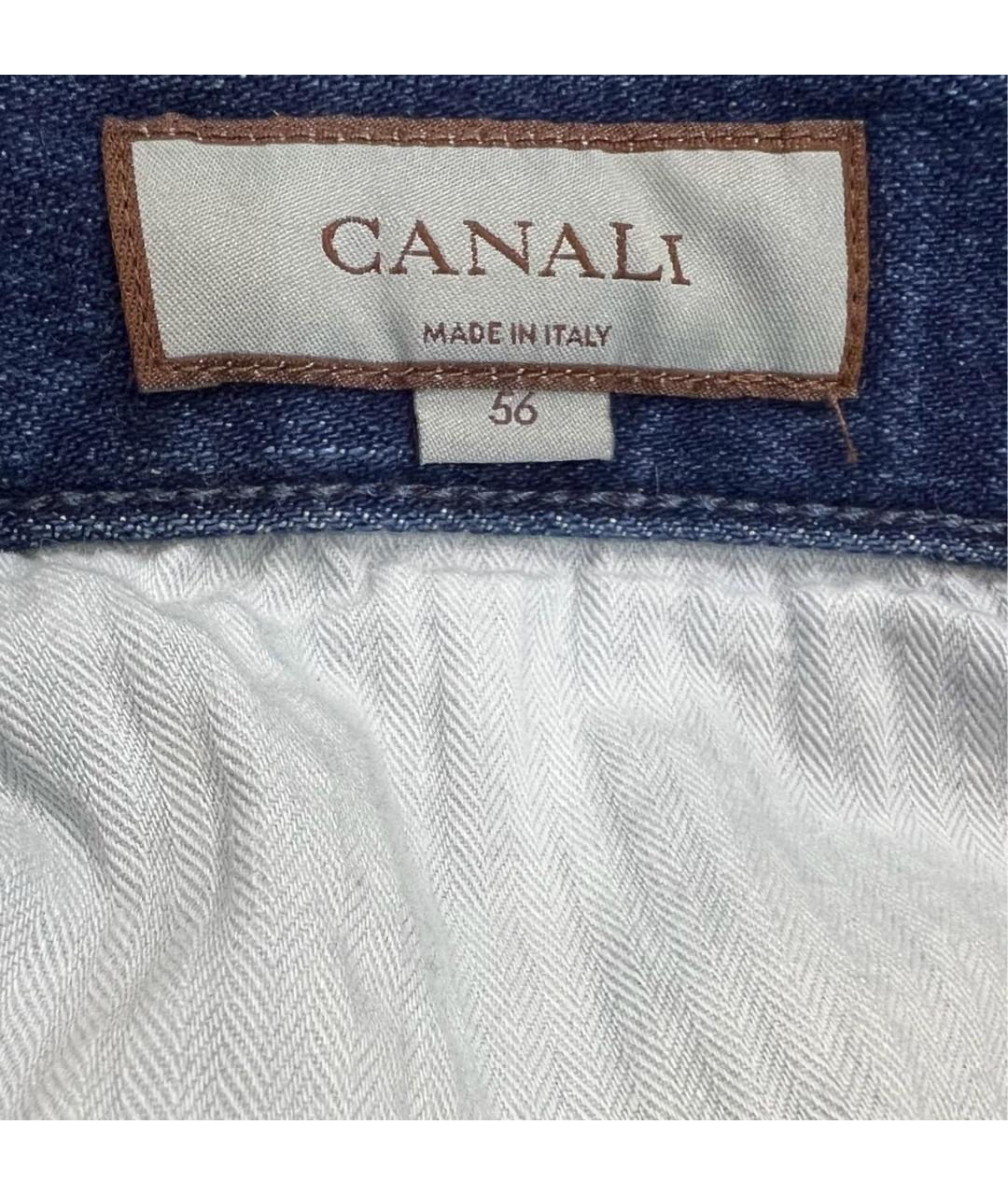 CANALI Синие хлопковые прямые джинсы, фото 7