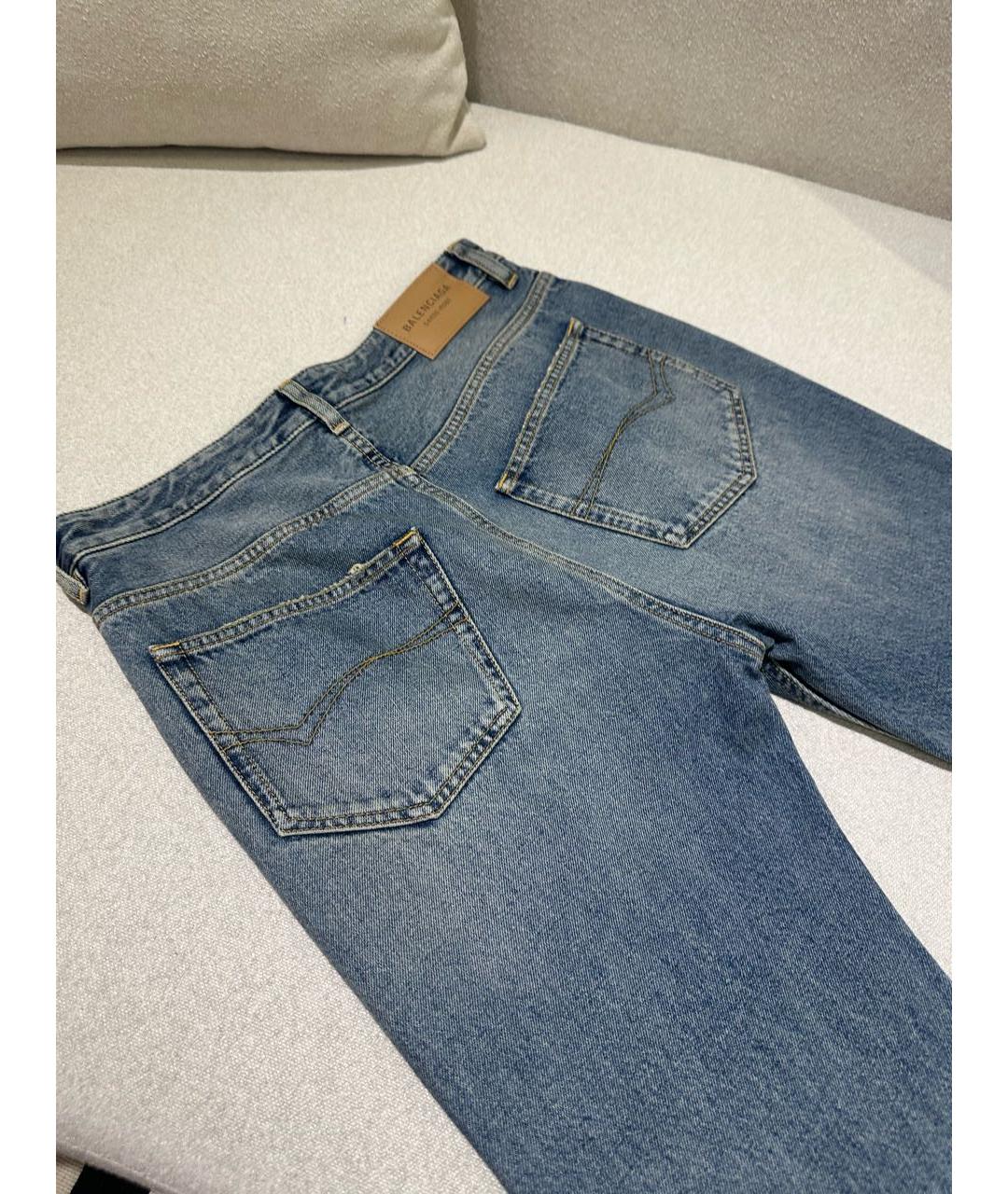 BALENCIAGA Темно-синие хлопковые джинсы клеш, фото 3