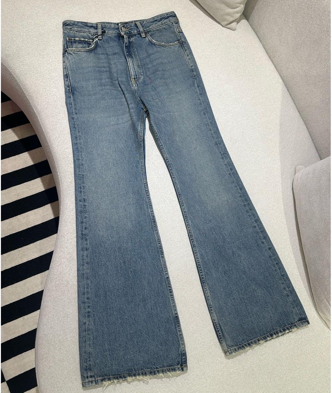 BALENCIAGA Темно-синие хлопковые джинсы клеш, фото 8