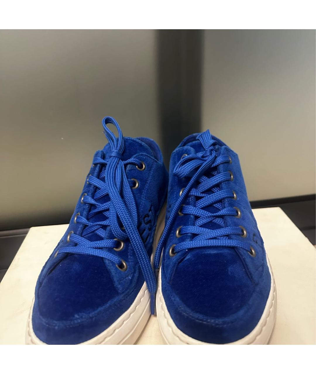 PHILOSOPHY DI LORENZO SERAFINI Синие бархатные кеды, фото 2