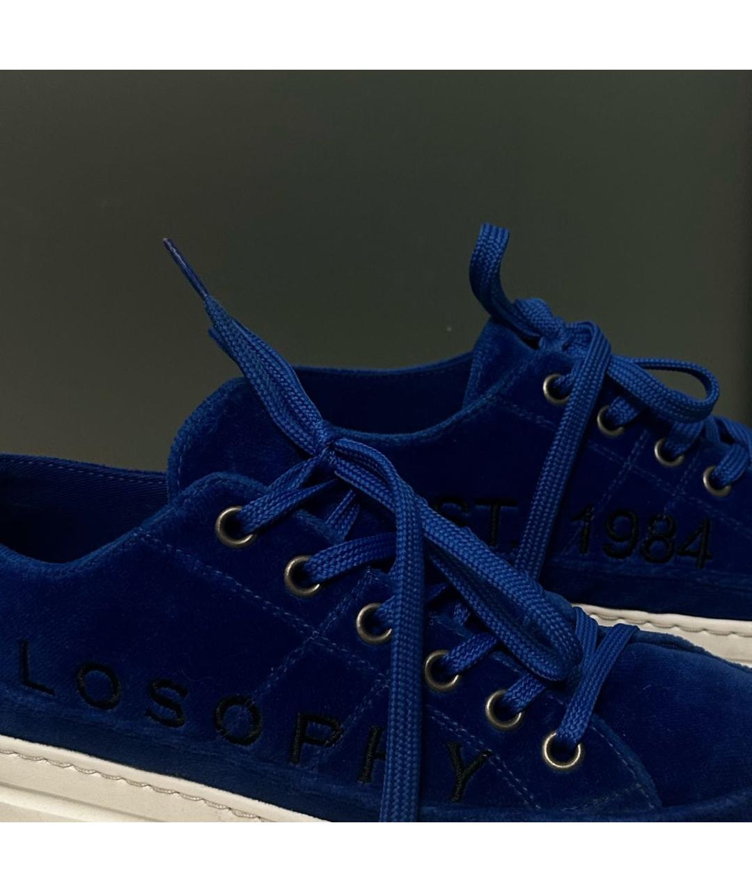 PHILOSOPHY DI LORENZO SERAFINI Синие бархатные кеды, фото 7