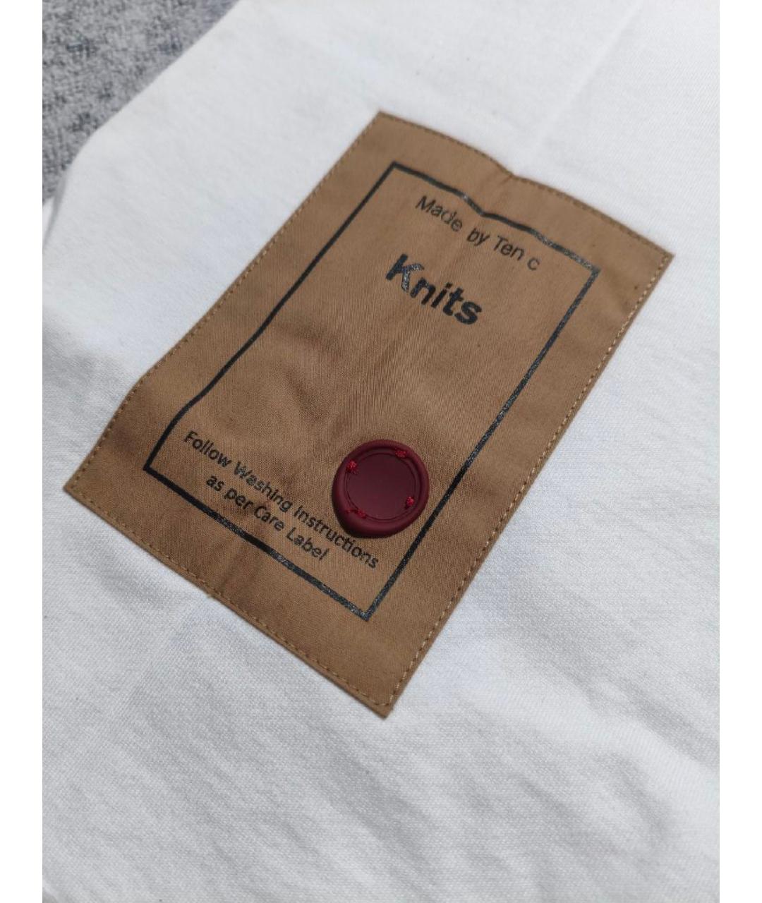 TEN C Белая хлопковая футболка, фото 3