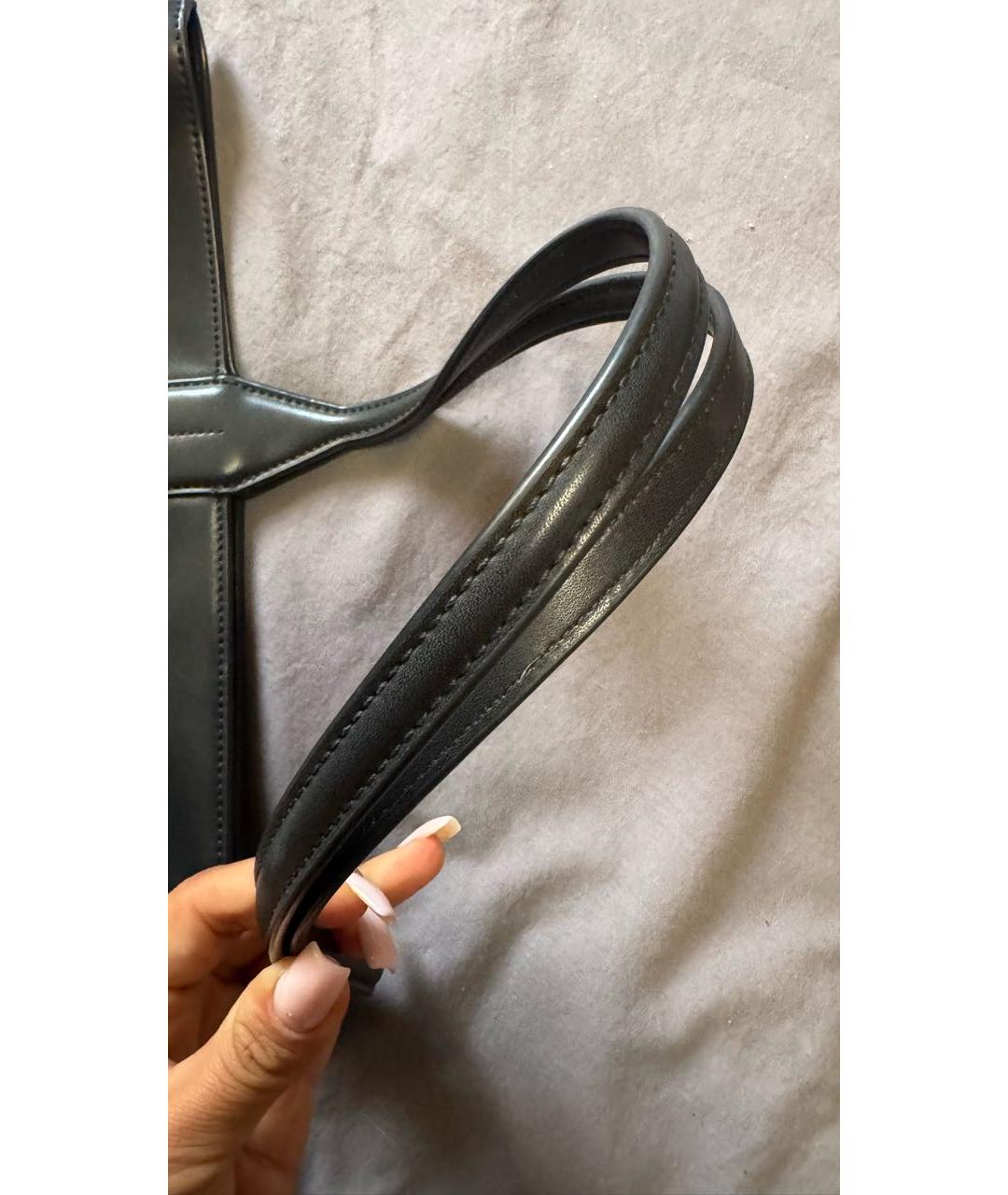 EMPORIO ARMANI Черная сумка тоут из искусственной кожи, фото 6