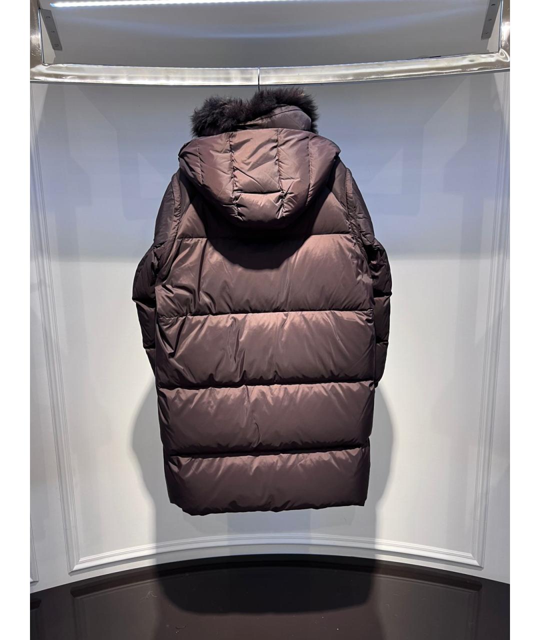YVES SALOMON Коричневый полиамидовый пуховик, фото 2