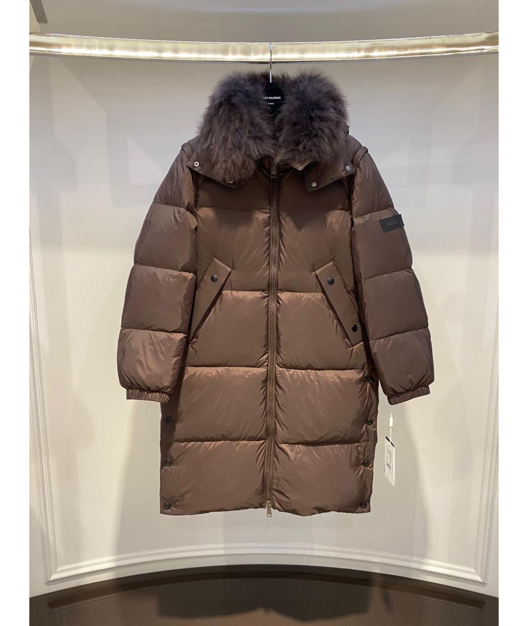 YVES SALOMON Коричневый полиамидовый пуховик, фото 3