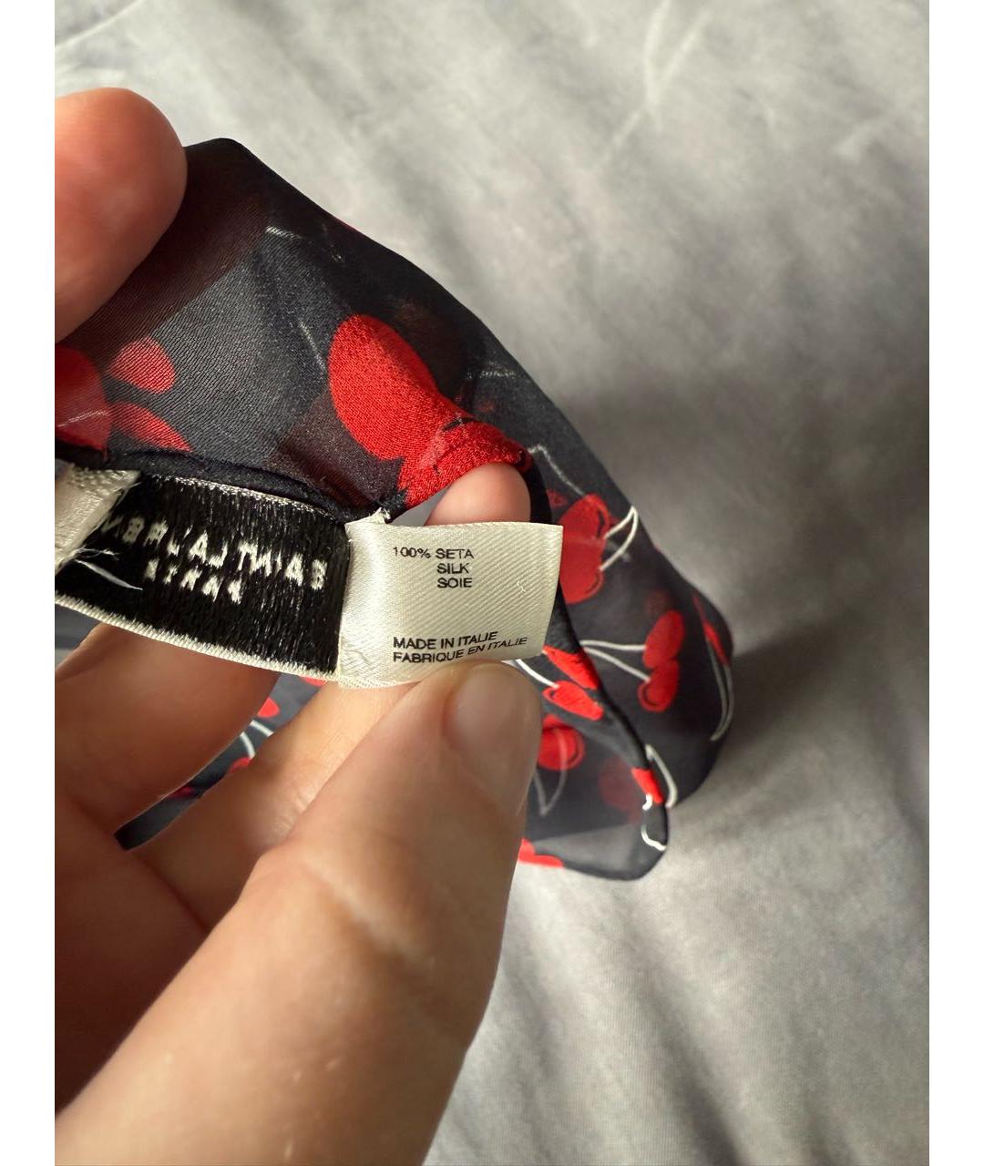 SAINT LAURENT Черный шелковый платок, фото 5