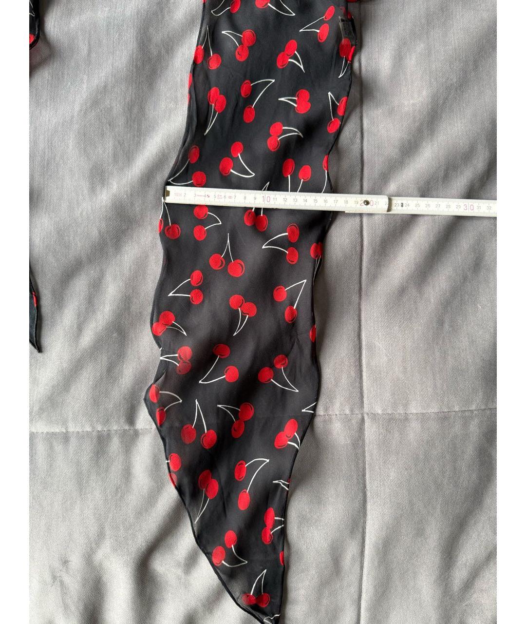 SAINT LAURENT Черный шелковый платок, фото 6