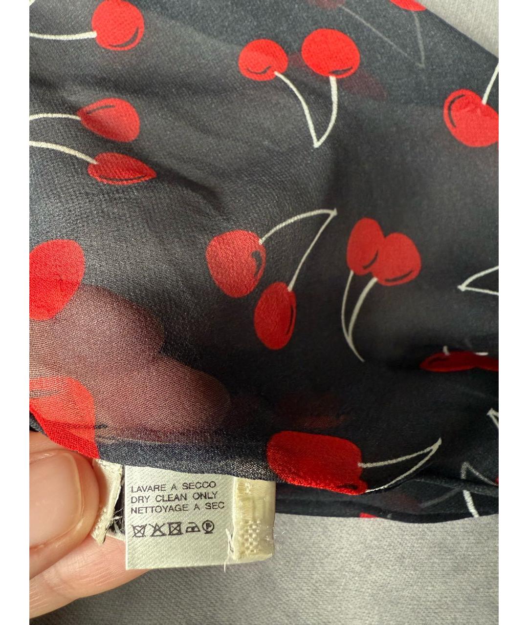 SAINT LAURENT Черный шелковый платок, фото 4