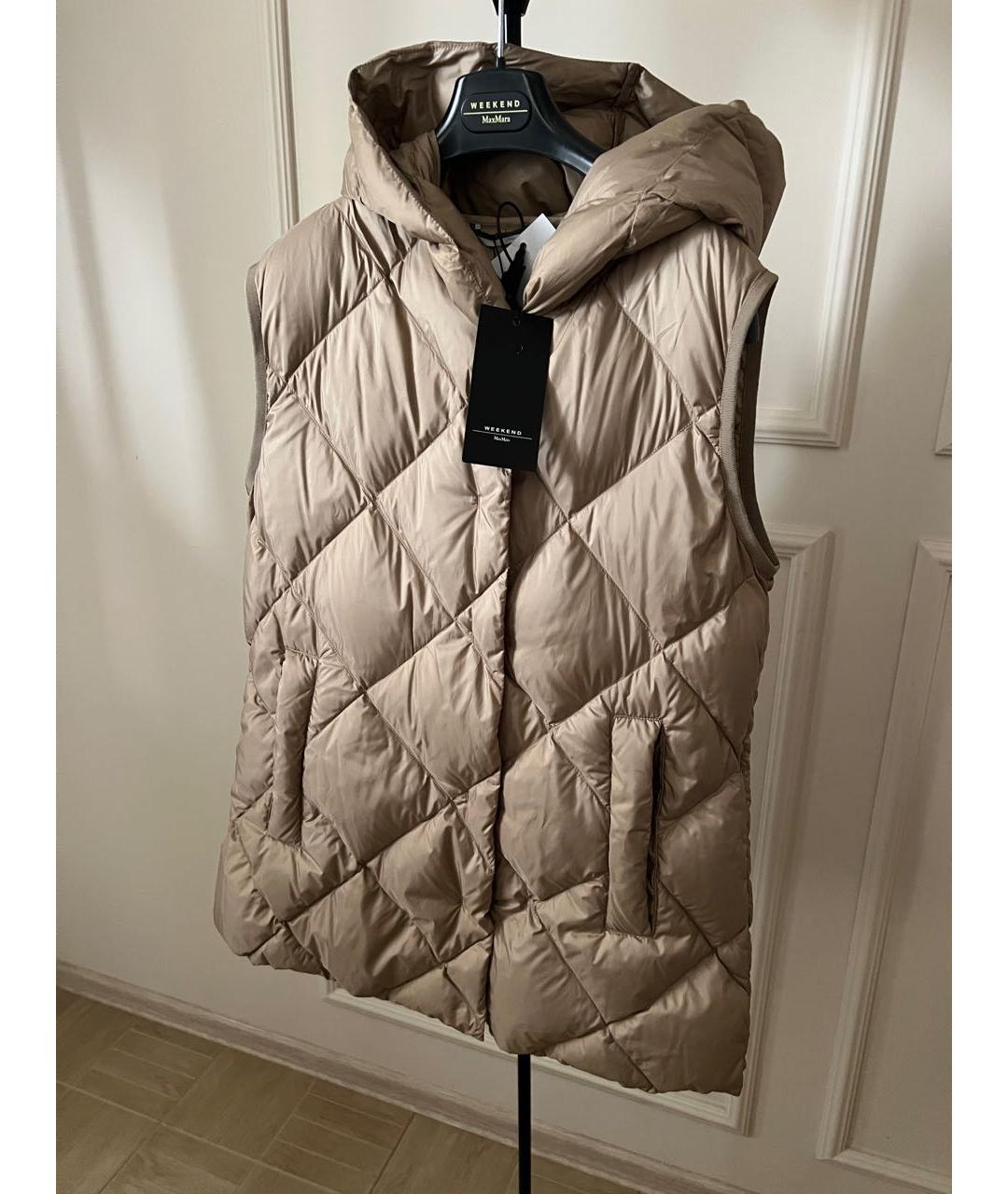 WEEKEND MAX MARA Бежевый полиэстеровый жилет, фото 5