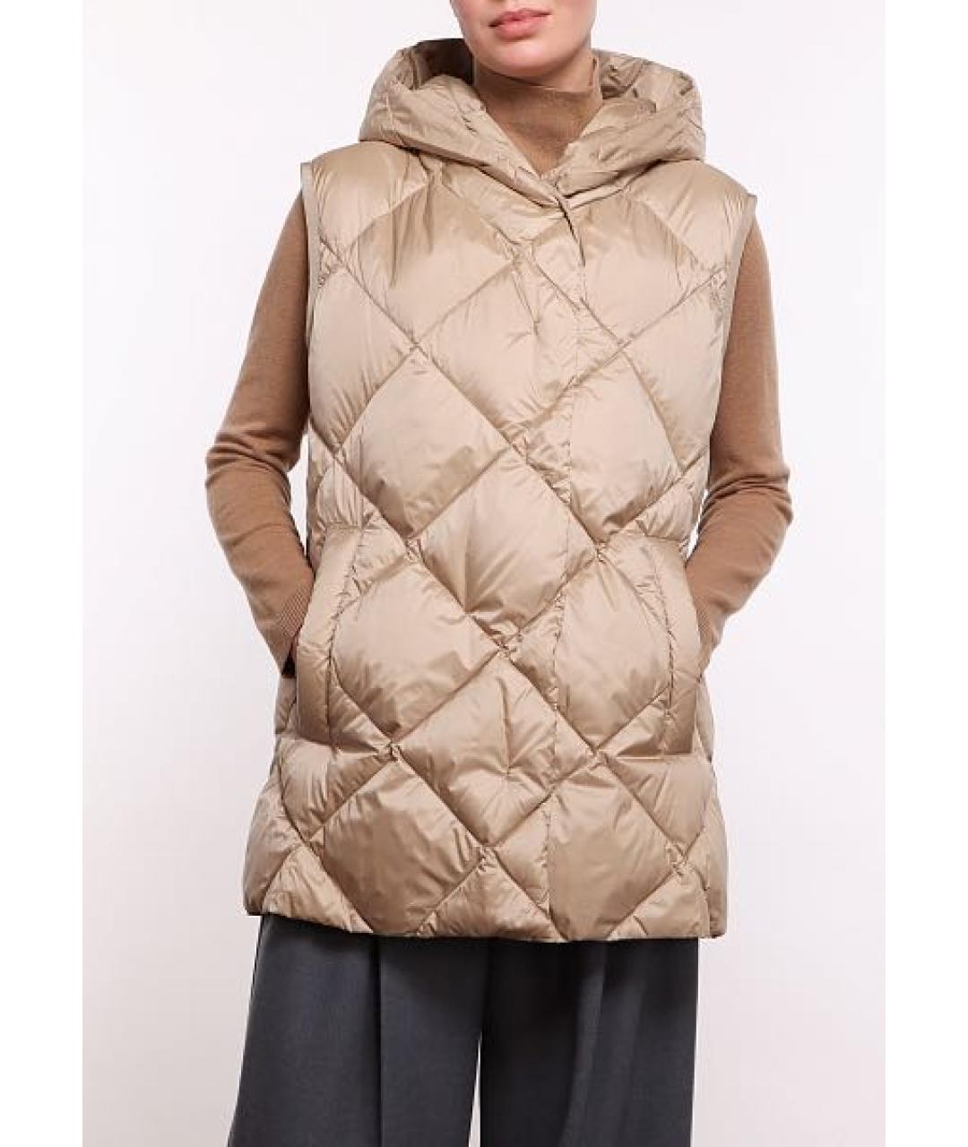 WEEKEND MAX MARA Бежевый полиэстеровый жилет, фото 2