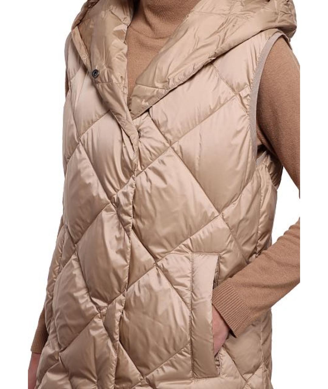 WEEKEND MAX MARA Бежевый полиэстеровый жилет, фото 4