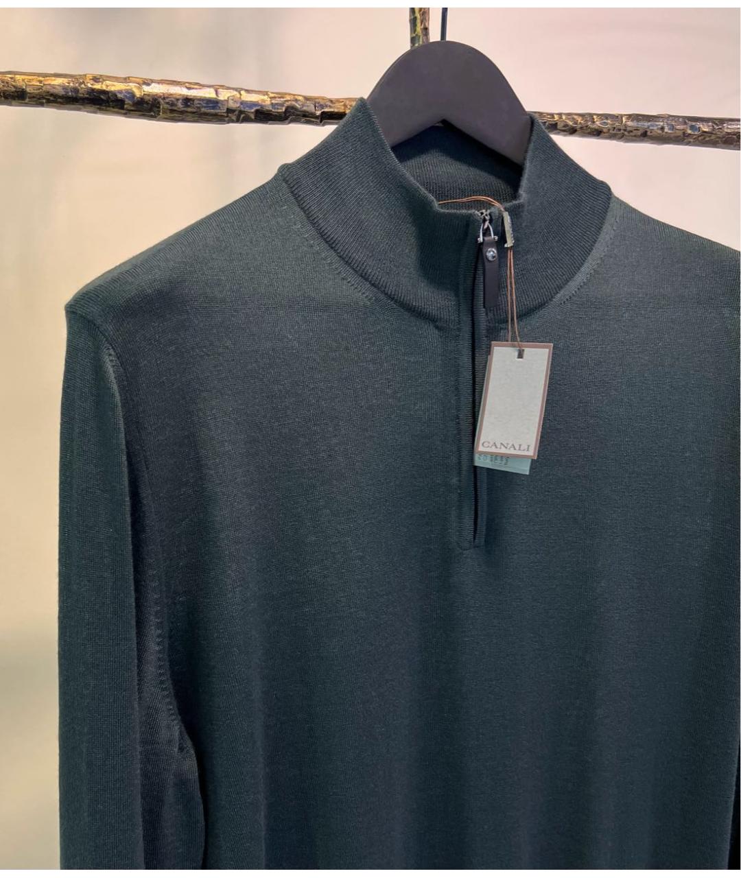 CANALI Зеленый шерстяной джемпер / свитер, фото 3