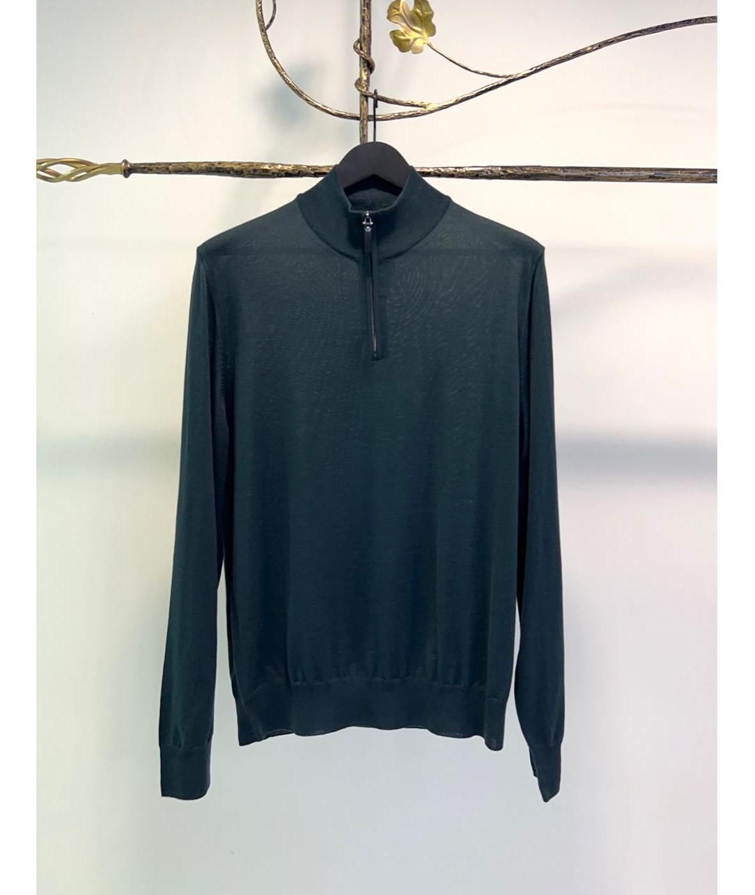 CANALI Зеленый шерстяной джемпер / свитер, фото 5