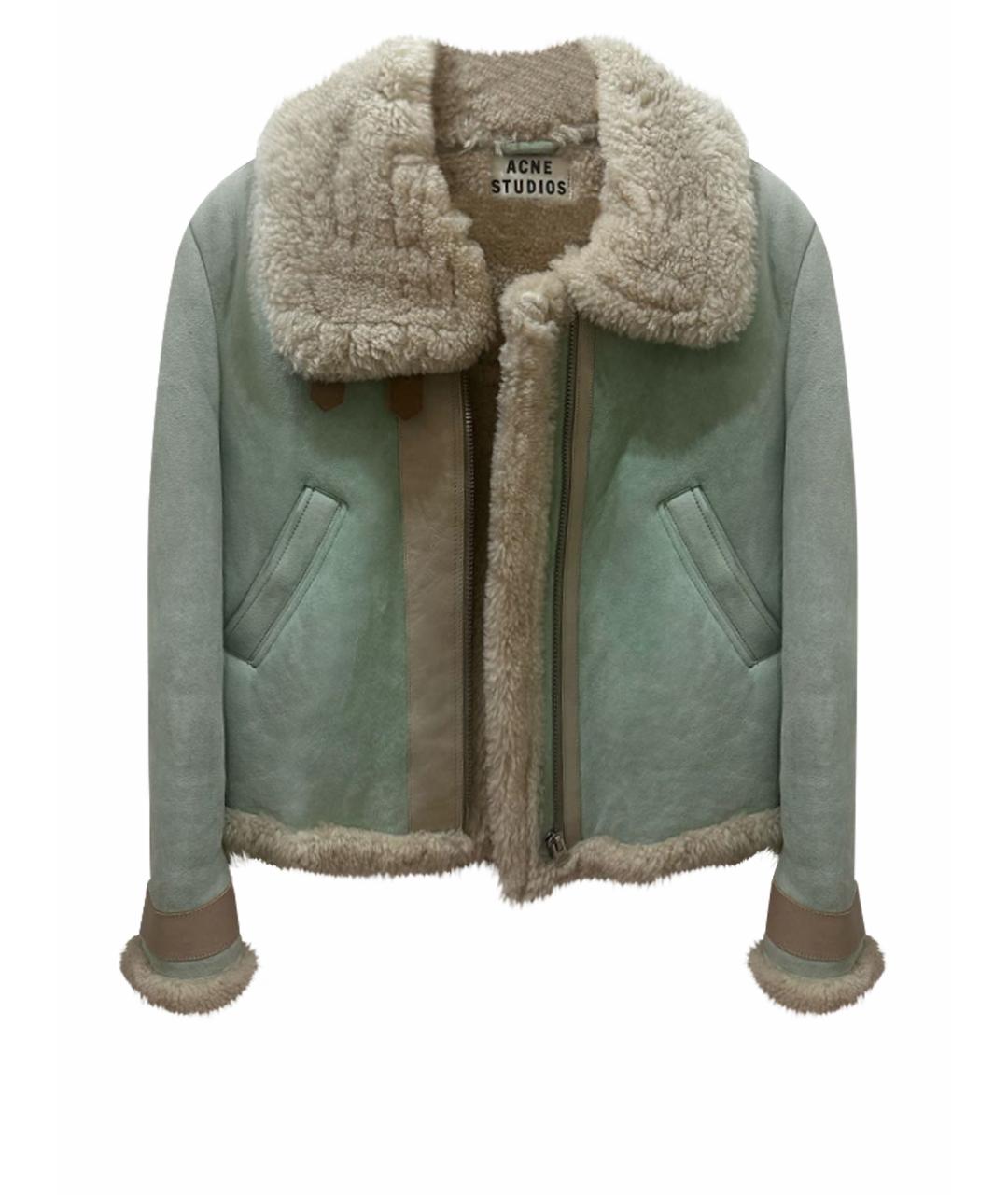 ACNE STUDIOS Салатовая замшевая дубленка, фото 1