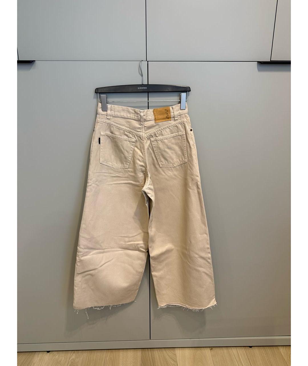 HAIKURE Бежевые хлопковые джинсы клеш, фото 2