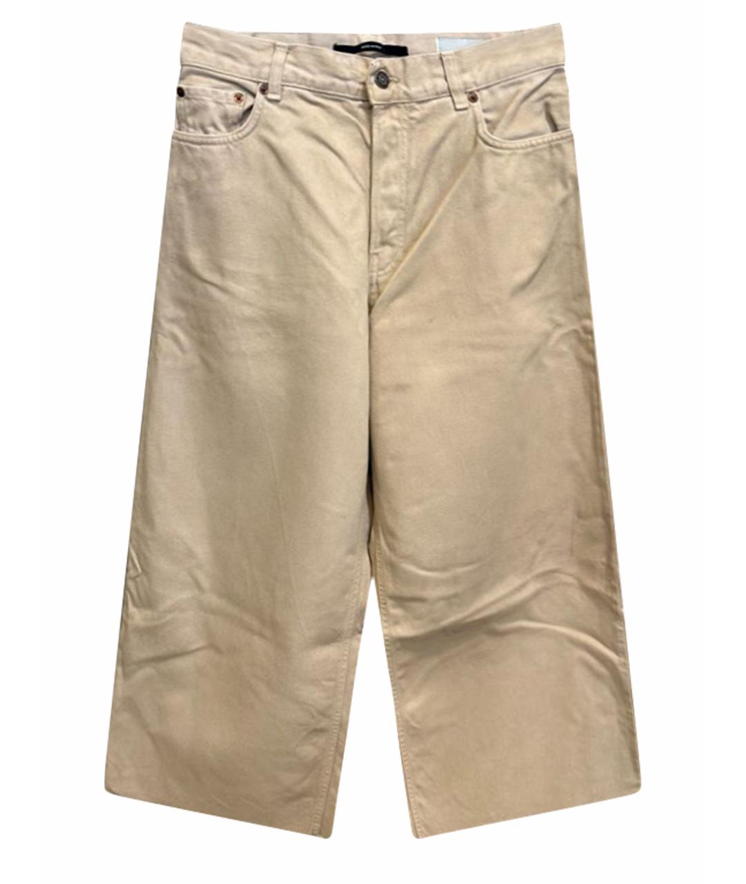 HAIKURE Бежевые хлопковые джинсы клеш, фото 1