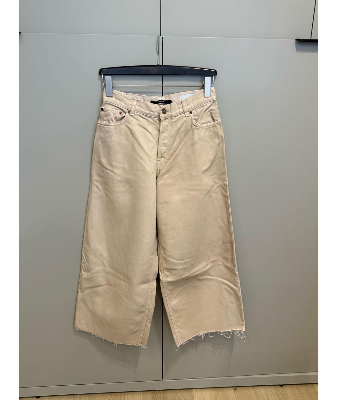 HAIKURE Бежевые хлопковые джинсы клеш, фото 9