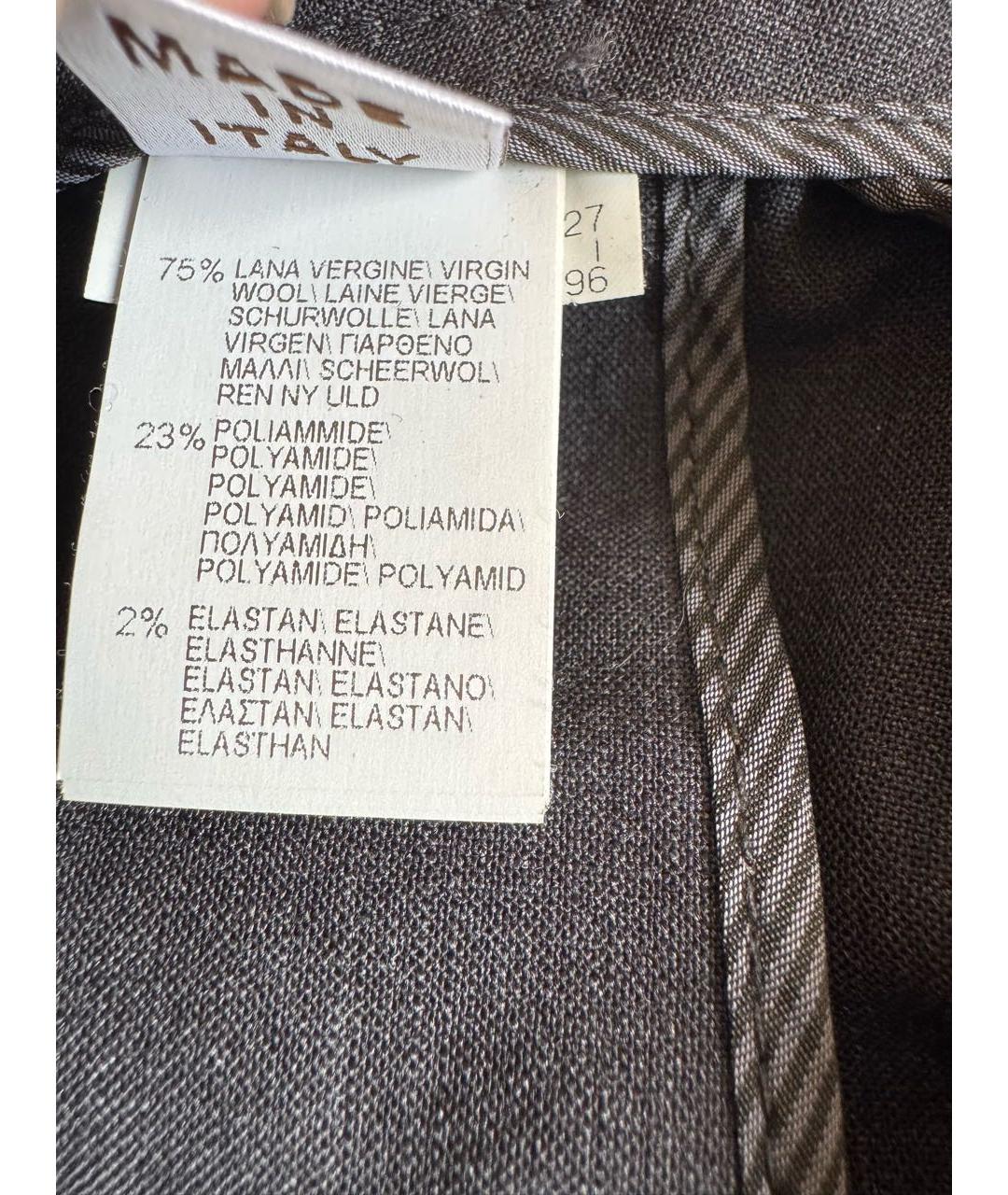 BRUNELLO CUCINELLI Серые шерстяные брюки узкие, фото 5