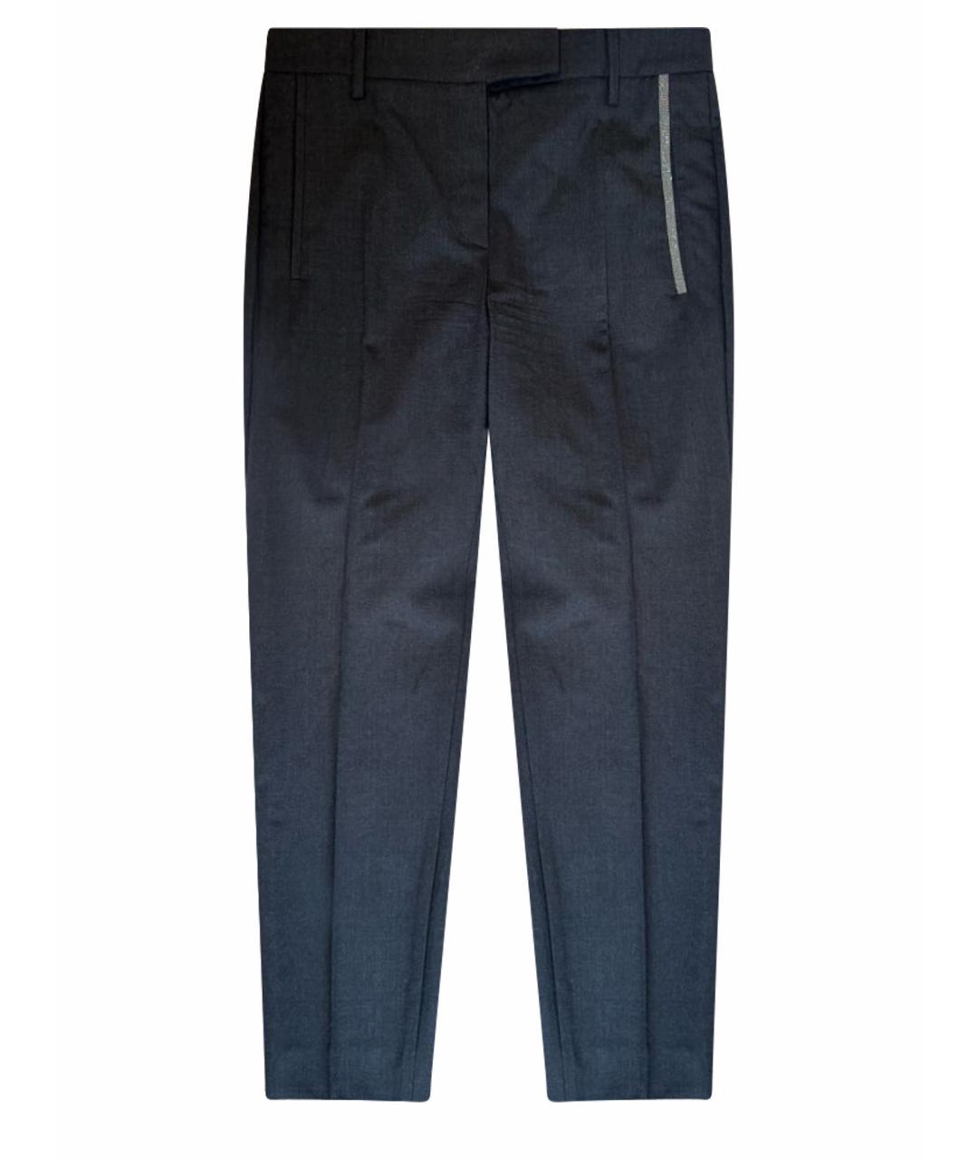 BRUNELLO CUCINELLI Серые шерстяные брюки узкие, фото 1