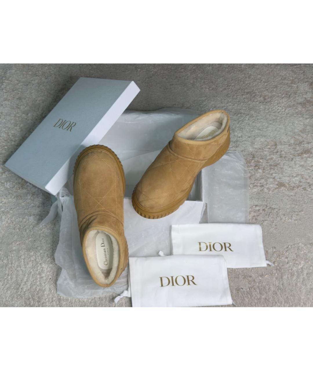 CHRISTIAN DIOR Коричневые замшевые полусапоги, фото 6