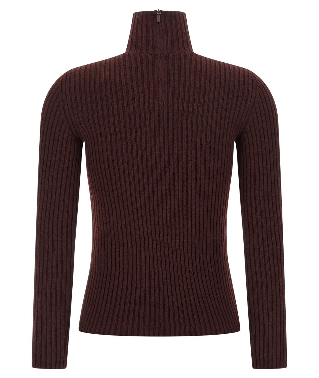 MAX MARA Бордовая шерстяная водолазка, фото 2