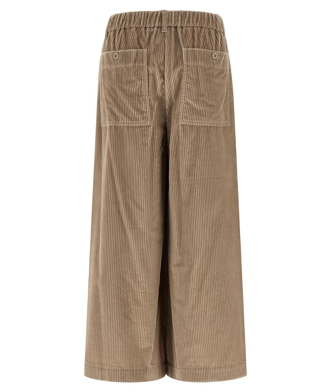 WEEKEND MAX MARA Бежевые хлопковые прямые брюки, фото 2