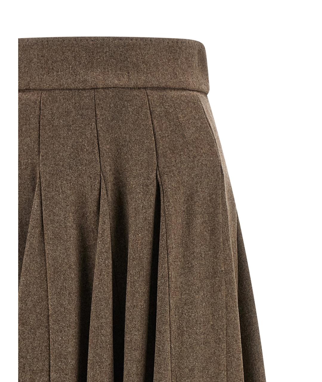 MAX MARA Коричневая шерстяная юбка макси, фото 3