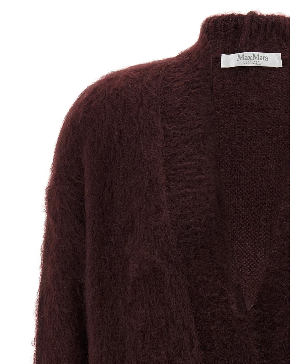 MAX MARA Бордовый шерстяной кардиган, фото 3