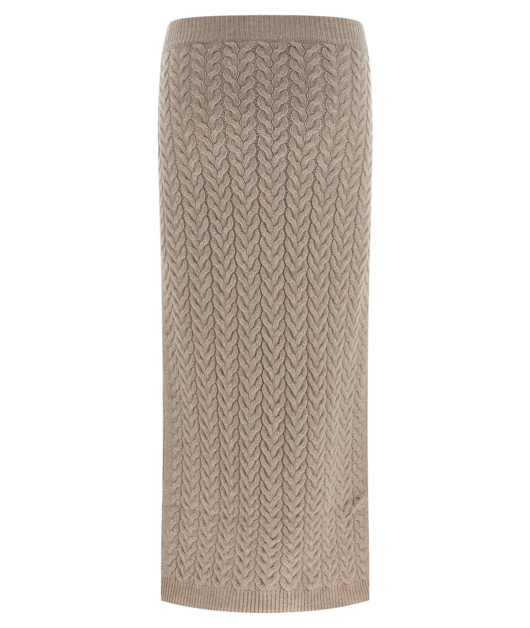 'S MAX MARA Бежевая шерстяная юбка миди, фото 2