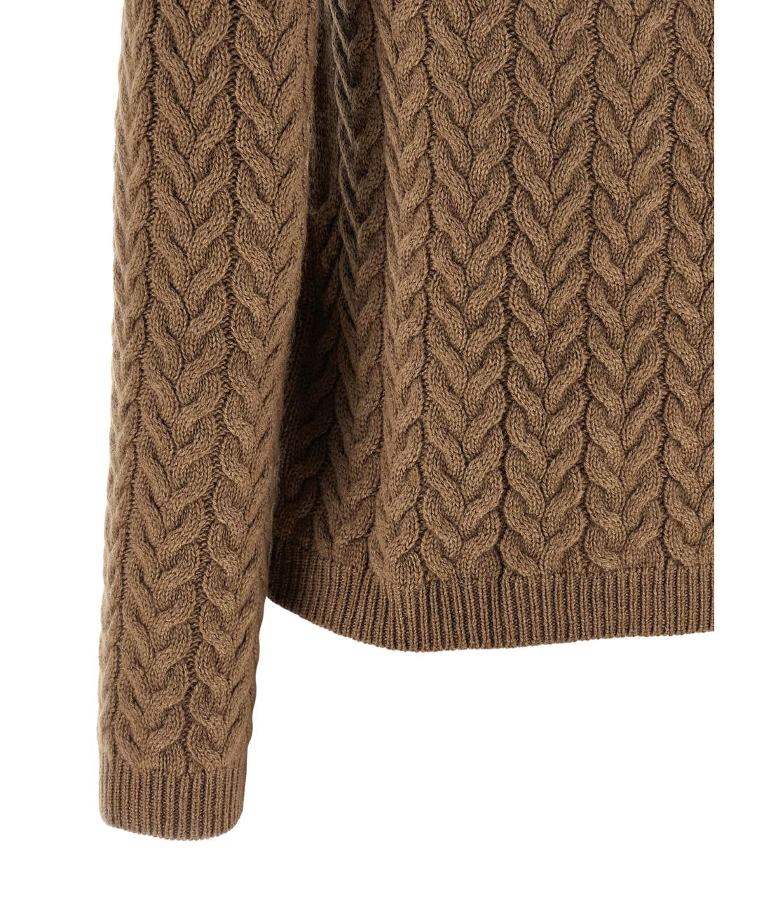 'S MAX MARA Коричневый шерстяной джемпер / свитер, фото 4