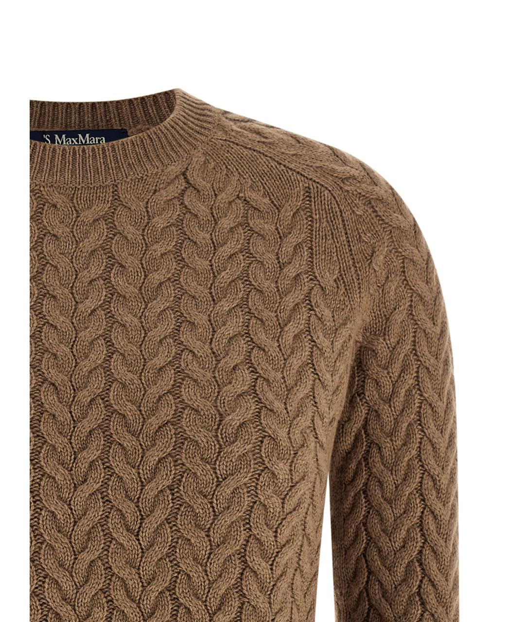 'S MAX MARA Коричневый шерстяной джемпер / свитер, фото 3